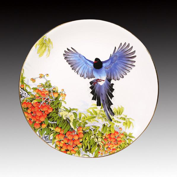 臺華窯生意昌隆大利長紅金邊轉寫盤張克齊